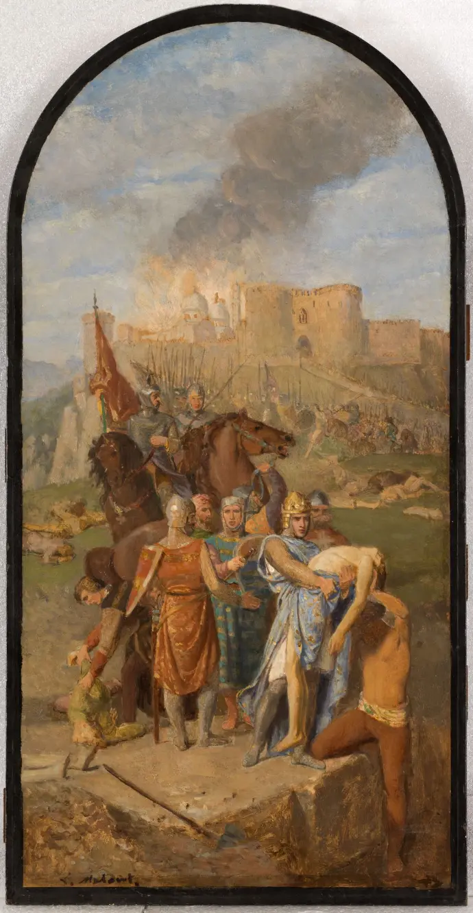 Louis Matout, Esquisse pour l'église Saint-Sulpice : Saint-Louis ensevelit les pestiférés à Damiette, 1864