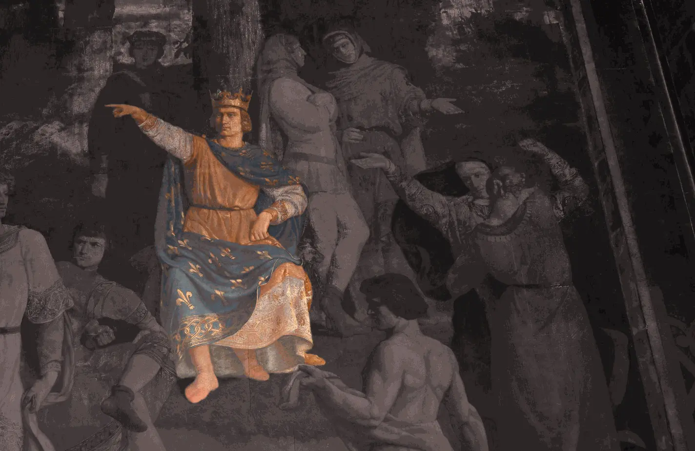 Image de Saint-Louis sur l'un des murs de la chapelle portant son nom