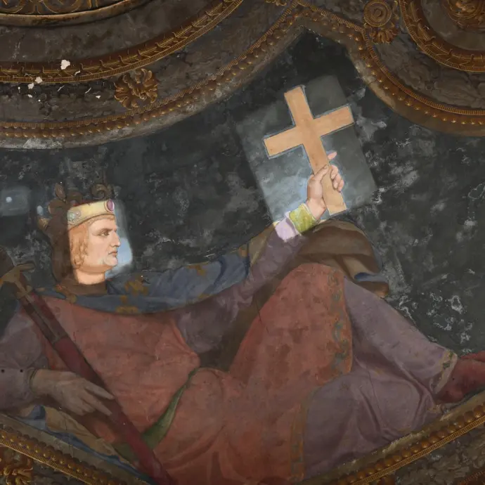 Image de Saint Louis sur le plafond de la chapelle éponyme